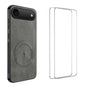 WANLONFENG Nappa Texture Magnetic Phone Case with 2pcs Screen Films, For iPhone 18 Pro, For iPhone 18 Pro Max, For iPhone 17 Pro Max, For iPhone 17 Pro, For iPhone 17, For iPhone Air