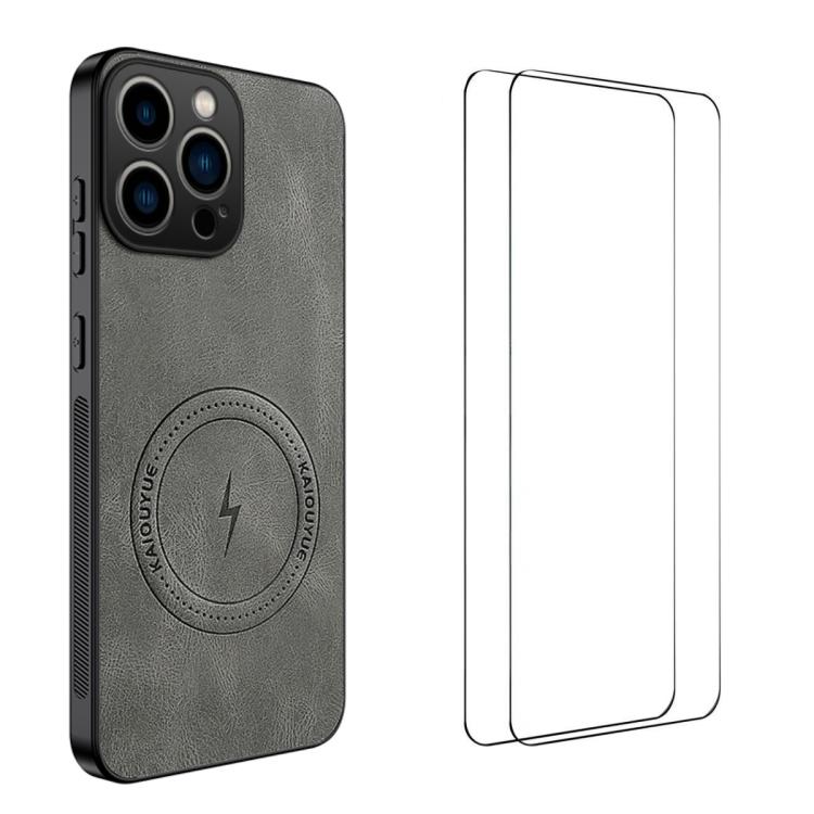 WANLONFENG Nappa Texture Magnetic Phone Case with 2pcs Screen Films, For iPhone 12, For iPhone 12 Pro Max, For iPhone 12 Pro, For iPhone 11 Pro Max, For iPhone 11, For iPhone 11 Pro