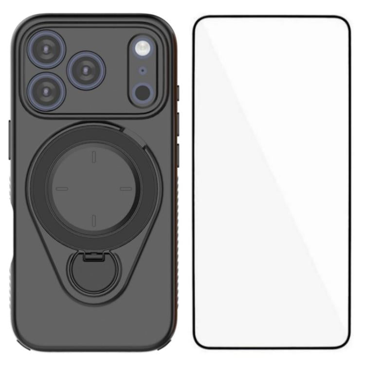 WANLONFENG Ring Kickstand Phone Case with Screen Protector, For iPhone 17 Pro Max, For iPhone 17 Pro, For iPhone 17, For iPhone Air