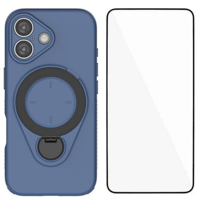 WANLONFENG Ring Kickstand Phone Case with Screen Protector, For iPhone 16 Pro Max, For iPhone 16 Pro, For iPhone 16, For iPhone 15 Pro Max