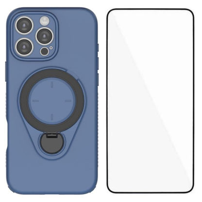 WANLONFENG Ring Kickstand Phone Case with Screen Protector, For iPhone 16 Pro Max, For iPhone 16 Pro, For iPhone 16, For iPhone 15 Pro Max