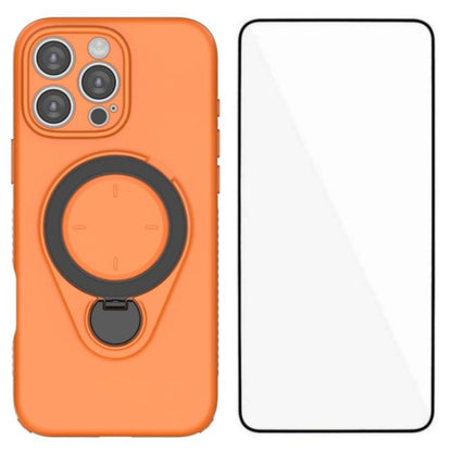 WANLONFENG Ring Kickstand Phone Case with Screen Protector, For iPhone 15 Pro, For iPhone 14 Pro, For iPhone 14 Pro Max