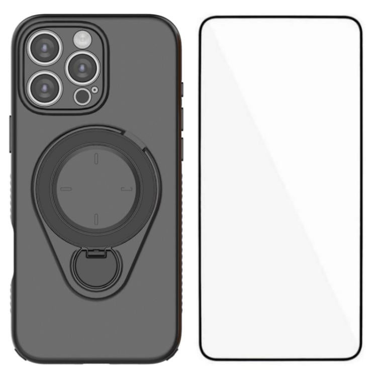 WANLONFENG Ring Kickstand Phone Case with Screen Protector, For iPhone 15 Pro, For iPhone 14 Pro, For iPhone 14 Pro Max