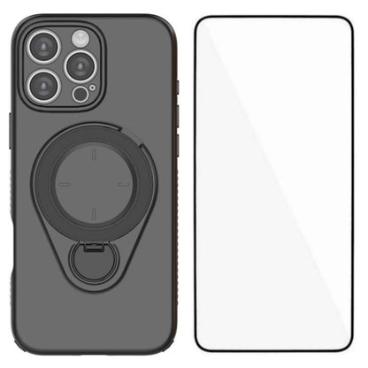 WANLONFENG Ring Kickstand Phone Case with Screen Protector, For iPhone 15 Pro, For iPhone 14 Pro, For iPhone 14 Pro Max