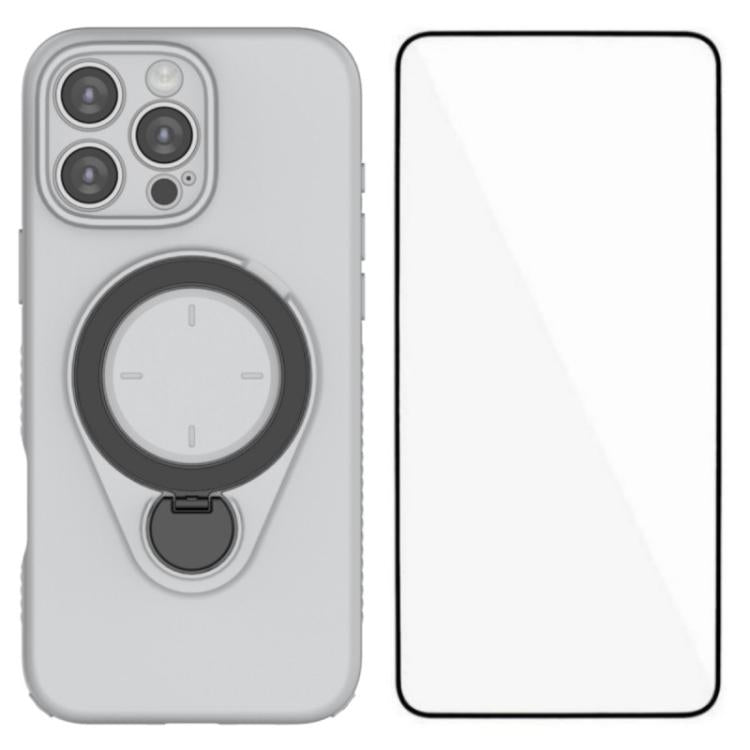 WANLONFENG Ring Kickstand Phone Case with Screen Protector, For iPhone 15 Pro, For iPhone 14 Pro, For iPhone 14 Pro Max