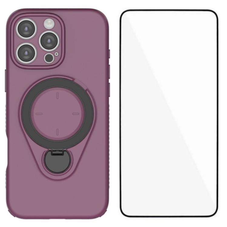 WANLONFENG Ring Kickstand Phone Case with Screen Protector, For iPhone 15 Pro, For iPhone 14 Pro, For iPhone 14 Pro Max