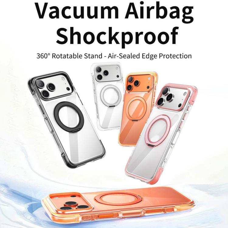 GEBEI Vacuum Airbag TPU + Acrylic 360 Rotating Bracket Magnetic Shockproof Phone Case, For iPhone 18 Pro / 17 Pro, For iPhone 18 Pro Max / 17 Pro Max, For iPhone 17