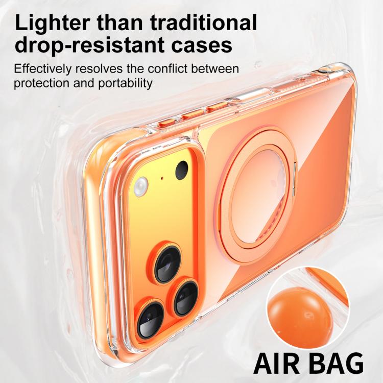 GEBEI Vacuum Airbag TPU + Acrylic 360 Rotating Bracket Magnetic Shockproof Phone Case, For iPhone 18 Pro / 17 Pro, For iPhone 18 Pro Max / 17 Pro Max, For iPhone 17