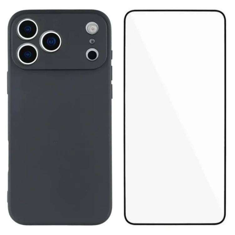 WANLONFENG Square Edge Soft TPU Phone Case with Screen Protector, For iPhone 17e / 16e, For iPhone 17 Pro Max, For iPhone 17 Pro, For iPhone 17, For iPhone Air