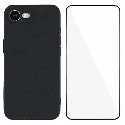 WANLONFENG Square Edge Soft TPU Phone Case with Screen Protector, For iPhone 17e / 16e, For iPhone 17 Pro Max, For iPhone 17 Pro, For iPhone 17, For iPhone Air