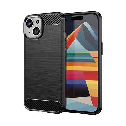 WANLONFENG Brushed Texture Shockproof TPU Phone Case with Screen Film, For iPhone 13