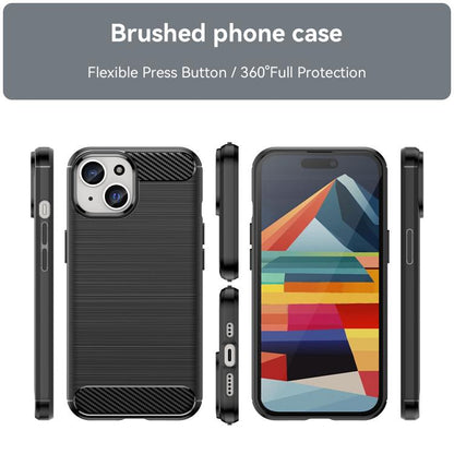 WANLONFENG Brushed Texture Shockproof TPU Phone Case with Screen Film, For iPhone 13