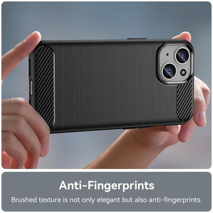 WANLONFENG Brushed Texture Shockproof TPU Phone Case with Screen Film, For iPhone 13