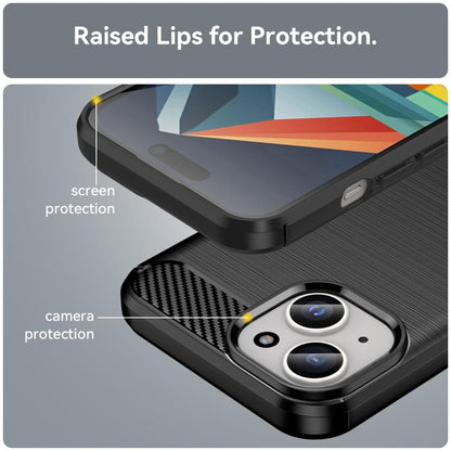 WANLONFENG Brushed Texture Shockproof TPU Phone Case with Screen Film, For iPhone 13