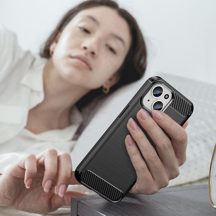 WANLONFENG Brushed Texture Shockproof TPU Phone Case with Screen Film, For iPhone 13