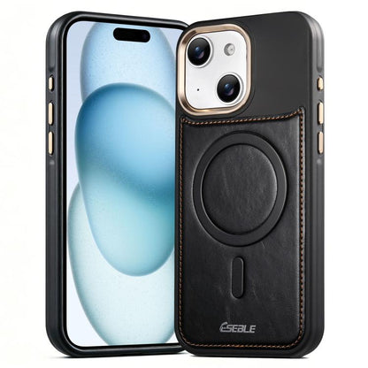 ESEBLE Crazy Horse Pattern Airbag Shockproof Magnetic Phone Case, For iPhone 15