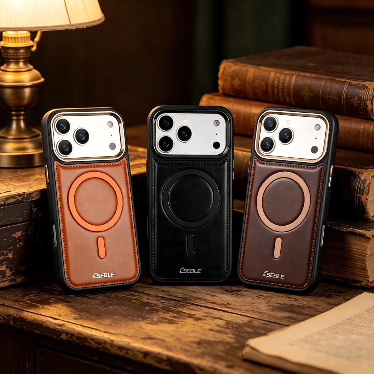 ESEBLE Crazy Horse Pattern Airbag Shockproof Magnetic Phone Case, For iPhone 15