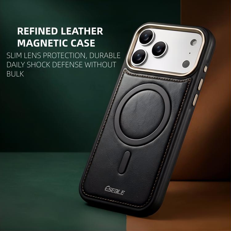 ESEBLE Crazy Horse Pattern Airbag Shockproof Magnetic Phone Case, For iPhone 15