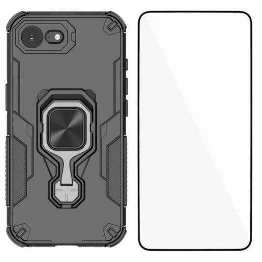 WANLONFENG Metal Kickstand Phone Case with Screen Protector, For iPhone 17e / 16e, For iPhone 17 Pro Max, For iPhone 17 Pro, For iPhone 17