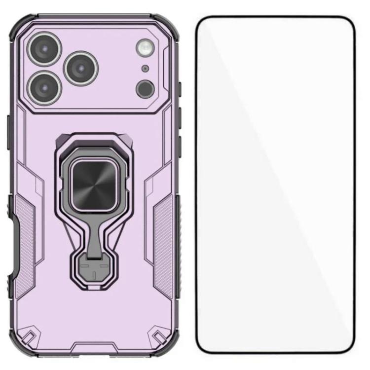 WANLONFENG Metal Kickstand Phone Case with Screen Protector, For iPhone 17e / 16e, For iPhone 17 Pro Max, For iPhone 17 Pro, For iPhone 17