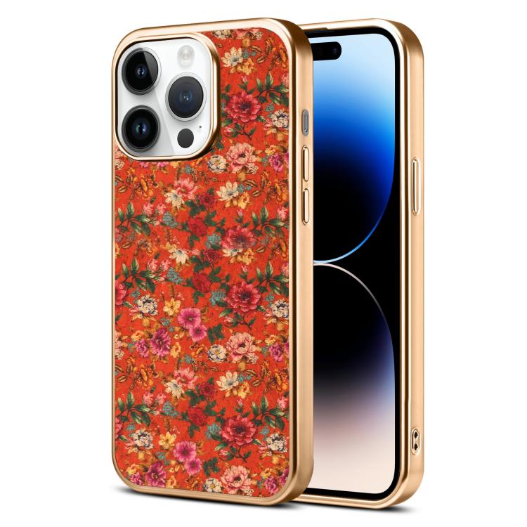 Denior Peony Series Electroplated Magnetic Phone Case, For iPhone 14 / 13, For iPhone 14 Pro, For iPhone 14 Pro Max, For iPhone 13 Pro Max, For iPhone 13 Pro