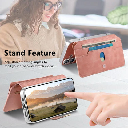 CaseNeo Precision Hole Silver-Edged Magnetic Zipper Wallet Cross-Grain Vegan Leather Phone Case, For iPhone 18 / 17, For iPhone 17e / 16e, For iPhone 16 Pro Max