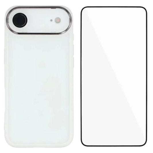 WANLONFENG Electroplated Frame Translucent TPU Phone Case with Screen Film, For iPhone Air, For iPhone 16 Pro Max, For iPhone 16 Pro, For iPhone 16
