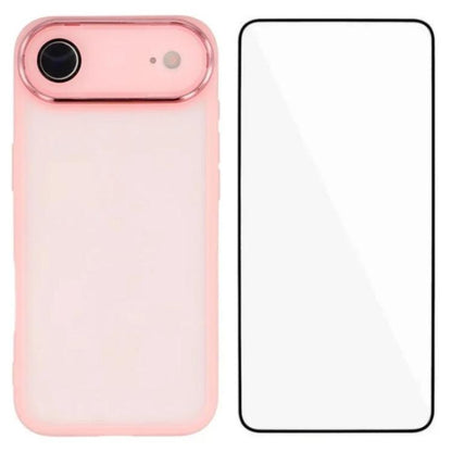 WANLONFENG Electroplated Frame Translucent TPU Phone Case with Screen Film, For iPhone Air, For iPhone 16 Pro Max, For iPhone 16 Pro, For iPhone 16