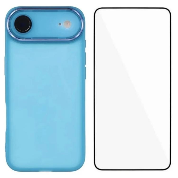 WANLONFENG Electroplated Frame Translucent TPU Phone Case with Screen Film, For iPhone Air, For iPhone 16 Pro Max, For iPhone 16 Pro, For iPhone 16