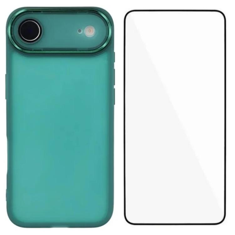 WANLONFENG Electroplated Frame Translucent TPU Phone Case with Screen Film, For iPhone Air, For iPhone 16 Pro Max, For iPhone 16 Pro, For iPhone 16