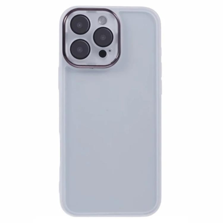 WANLONFENG Electroplated Frame Translucent TPU Phone Case with Screen Film, For iPhone 16 Pro, For iPhone 16
