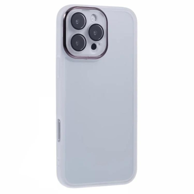 WANLONFENG Electroplated Frame Translucent TPU Phone Case with Screen Film, For iPhone 16 Pro, For iPhone 16