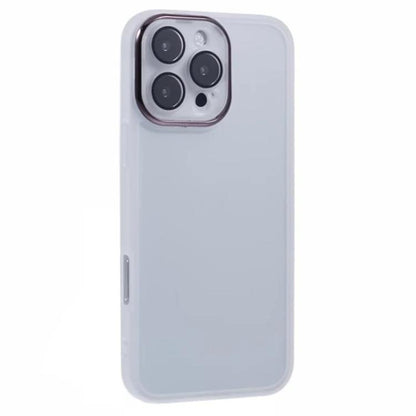 WANLONFENG Electroplated Frame Translucent TPU Phone Case with Screen Film, For iPhone 16 Pro, For iPhone 16