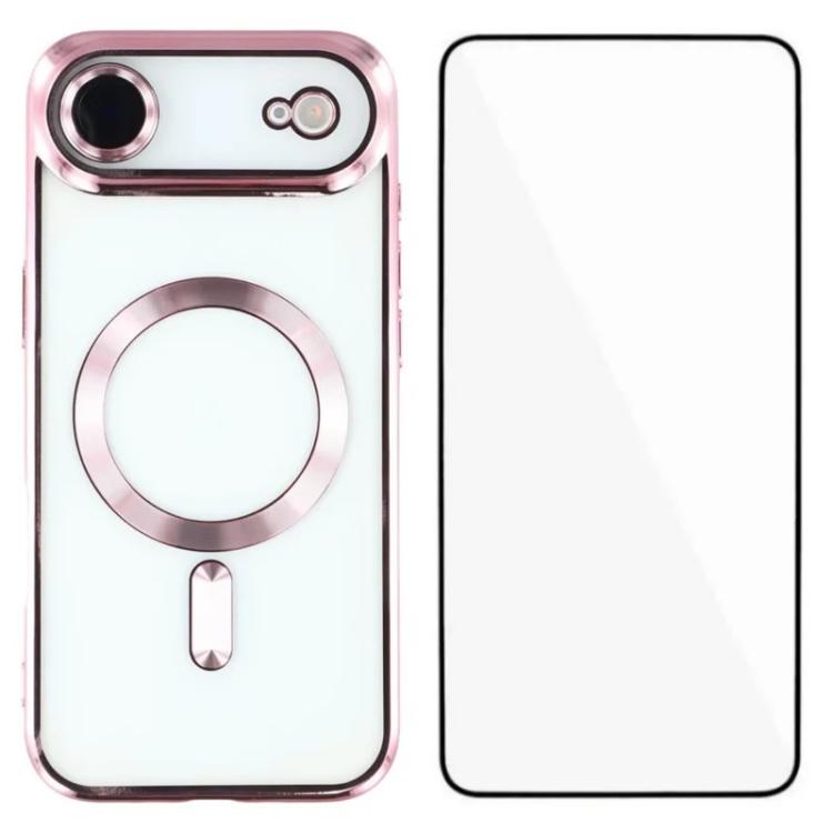 WANLONFENG CD Magnetic Electroplated TPU Phone Case with Screen Protector, For iPhone Air, For iPhone 16 Pro Max, For iPhone 16 Pro