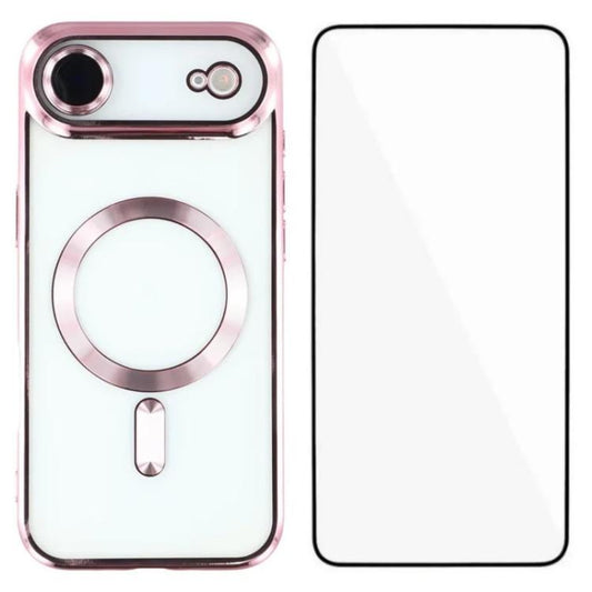 WANLONFENG CD Magnetic Electroplated TPU Phone Case with Screen Protector, For iPhone Air, For iPhone 16 Pro Max, For iPhone 16 Pro