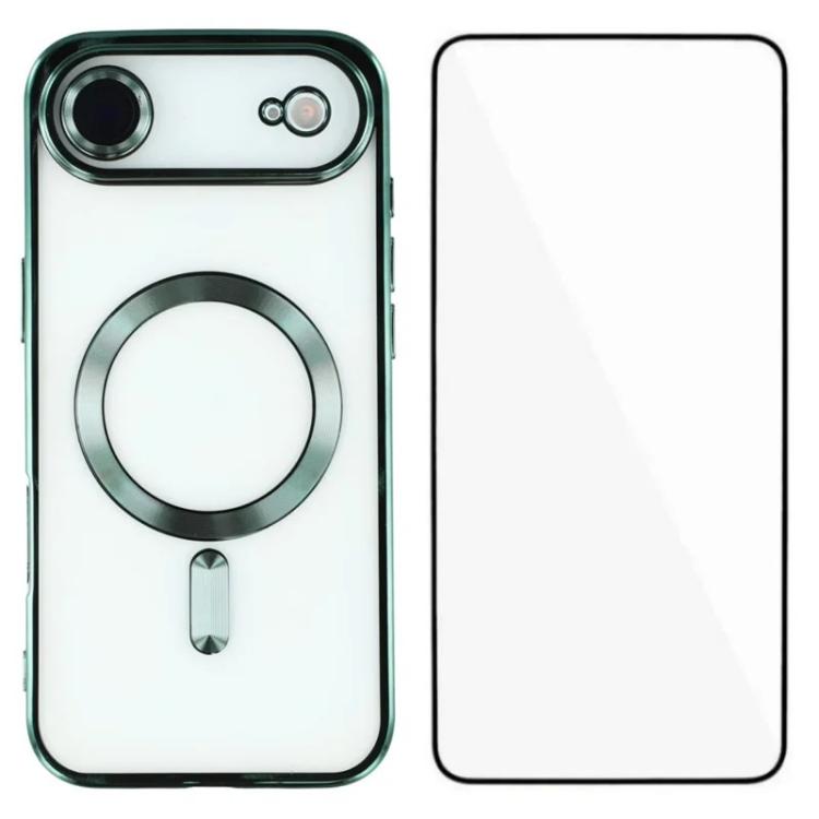 WANLONFENG CD Magnetic Electroplated TPU Phone Case with Screen Protector, For iPhone Air, For iPhone 16 Pro Max, For iPhone 16 Pro