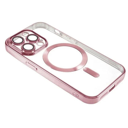 WANLONFENG CD Magnetic Electroplated TPU Phone Case with Screen Protector, For iPhone 14 Pro Max, For iPhone 13 Pro Max, For iPhone 13 Pro