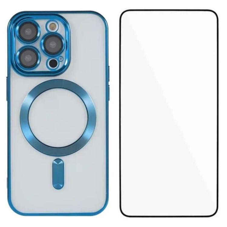 WANLONFENG CD Magnetic Electroplated TPU Phone Case with Screen Protector, For iPhone 12 Pro, For iPhone 11 Pro Max, For iPhone 11