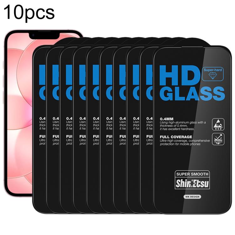 WK WTP-137 10pcs 6D Curved Dustproof HD Tempered Glass Film, For iPhone 18 Pro / 17 Pro, For iPhone 18 Pro Max / 17 Pro Max, For iPhone 17e / 16e / 14 / 13 Pro, For iPhone 17 / 16 Pro, For iPhone Air, For iPhone 16 Pro Max, For iPhone 16 Plus / 15 Plus...