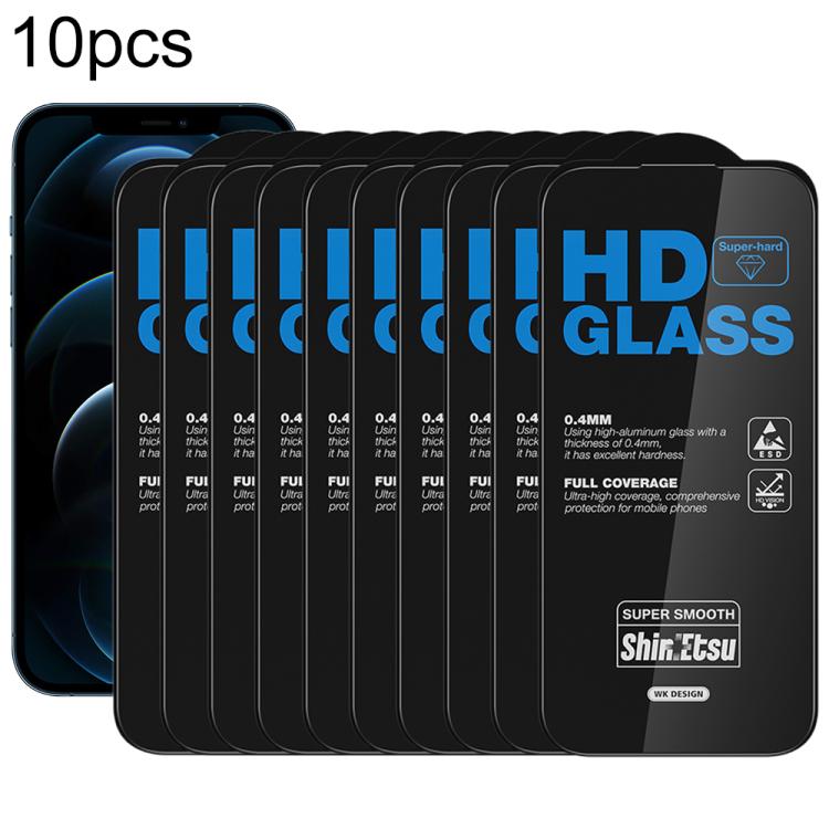 WK WTP-137 10pcs 6D Curved Dustproof HD Tempered Glass Film, For iPhone 18 Pro / 17 Pro, For iPhone 18 Pro Max / 17 Pro Max, For iPhone 17e / 16e / 14 / 13 Pro, For iPhone 17 / 16 Pro, For iPhone Air, For iPhone 16 Pro Max, For iPhone 16 Plus / 15 Plus...