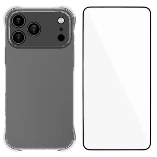 WANLONFENG Transparent Four-Corner Shockproof TPU Phone Case with Screen Film, For iPhone 18 Pro, For iPhone 18 Pro Max, For iPhone 17e / 16e, For iPhone 17 Pro Max, For iPhone 17 Pro, For iPhone 17, For iPhone Air, For iPhone 16 Pro Max               ...
