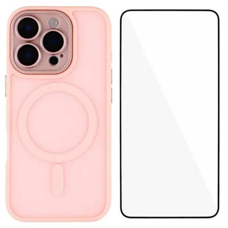 WANLONFENG Skin-feel Magnetic PC Hybrid TPU Phone Case with Screen Protector, For iPhone 17, For iPhone Air, For iPhone 16 Pro Max, For iPhone 16 Pro