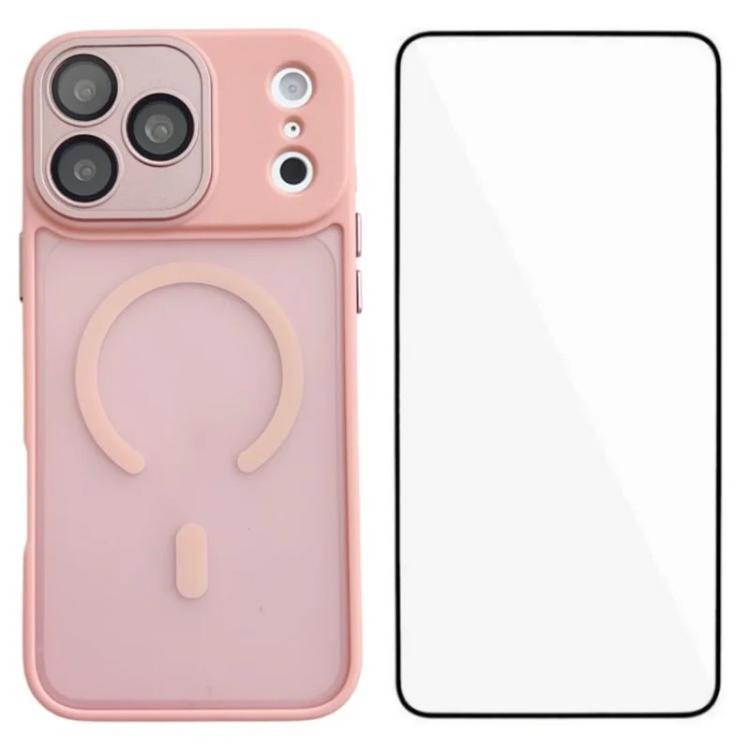WANLONFENG Skin-feel Magnetic PC Hybrid TPU Phone Case with Screen Protector, For iPhone 18 Pro, For iPhone 18 Pro Max, For iPhone 17 Pro Max, For iPhone 17 Pro