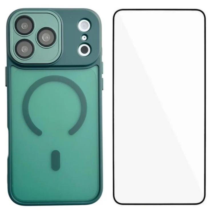 WANLONFENG Skin-feel Magnetic PC Hybrid TPU Phone Case with Screen Protector, For iPhone 18 Pro, For iPhone 18 Pro Max, For iPhone 17 Pro Max, For iPhone 17 Pro