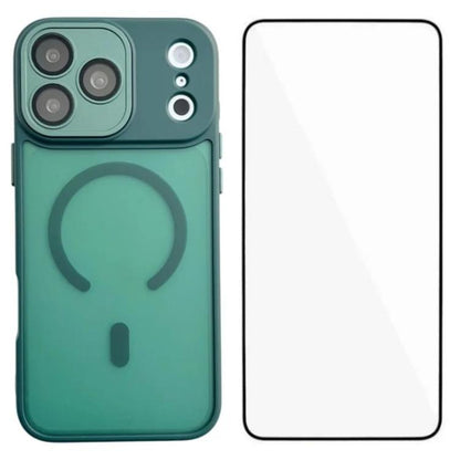 WANLONFENG Skin-feel Magnetic PC Hybrid TPU Phone Case with Screen Protector, For iPhone 18 Pro, For iPhone 18 Pro Max, For iPhone 17 Pro Max, For iPhone 17 Pro