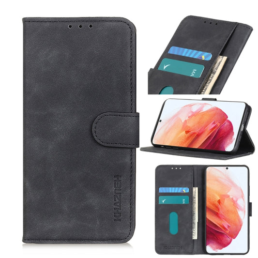 KHAZNEH Retro Texture PU + TPU Horizontal Flip Leather Case with Holder & Card Slots & Wallet