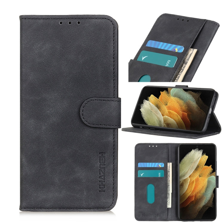 KHAZNEH Retro Texture PU + TPU Horizontal Flip Leather Case with Holder & Card Slots & Wallet