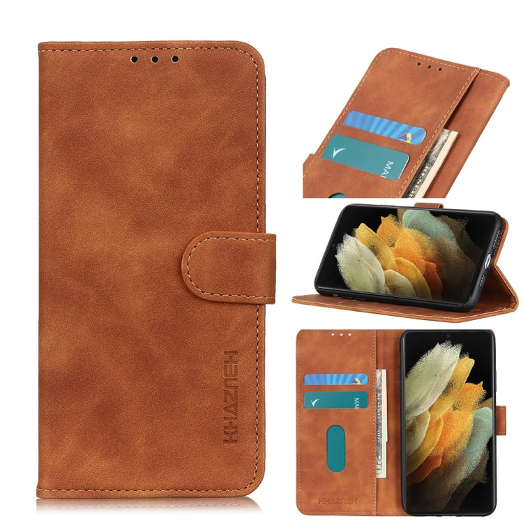 KHAZNEH Retro Texture PU + TPU Horizontal Flip Leather Case with Holder & Card Slots & Wallet