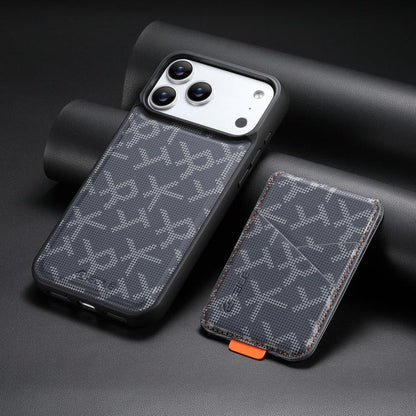 ESEBLE E5 Letter Pattern Detachable Card Holder Magnetic RFID Phone Case, For iPhone 18 Pro / 17 Pro, For iPhone 18 Pro Max / 17 Pro Max, For iPhone 17, For iPhone 16 Pro Max, For iPhone 16 Pro, For iPhone 16