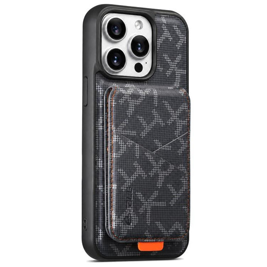 ESEBLE E5 Letter Pattern Detachable Card Holder Magnetic RFID Phone Case, For iPhone 15 Pro Max, For iPhone 15 Pro, For iPhone 15